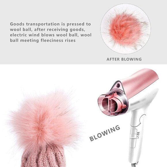 ✨ Redess Pompom Beanie Women Cream Fleece Warm Thick Slouchy Snow Ladies Hats - Picture 4 of 4